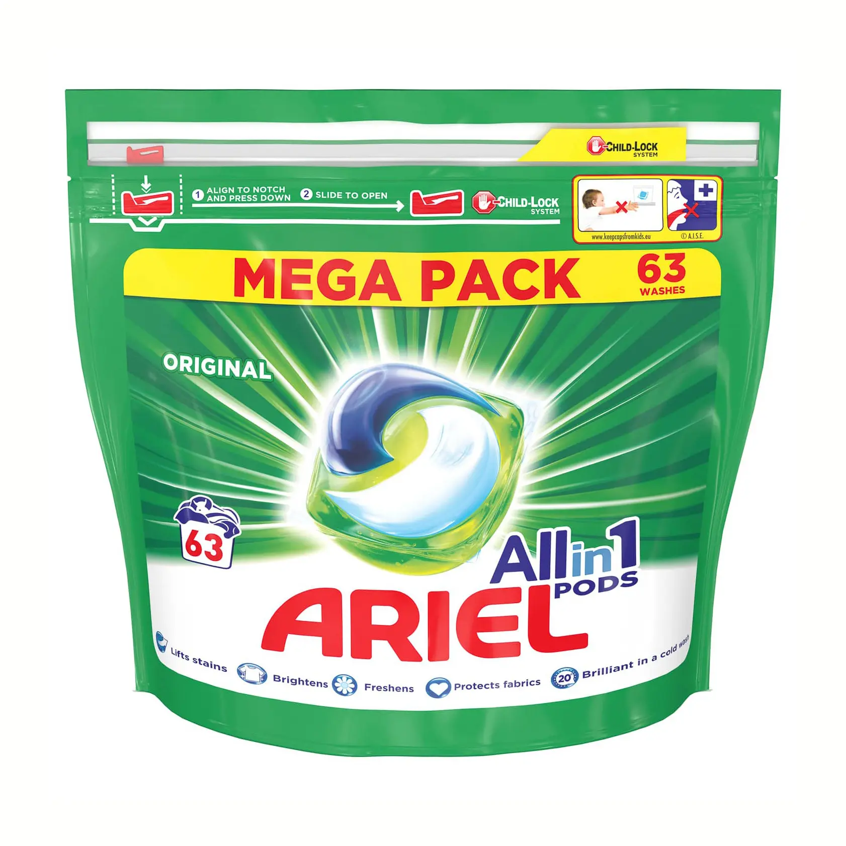 Ariel 3-in-1 baccelli detersivi liquidi per bucato compresse/capsule