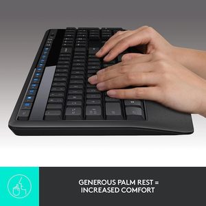 <strong>Logitech</strong> MK345 Wireless <strong>Keyboard</strong> &amp; Mouse Combo Full - Size, with a 2.4G Wireless Receiver, Black Color - Product Image 4