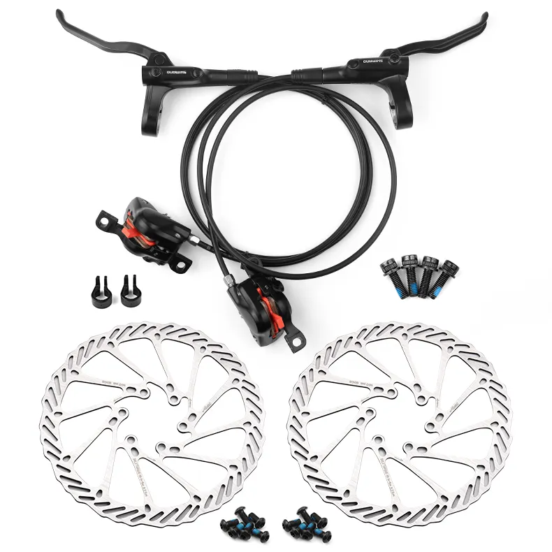 Freno de bicicleta de montaña SHIMANO MT200 Freno de disco Hidráulico MTB Juego de frenos izquierdo y derecho Caja Bicicleta Aluminio Negro 10PCs 800-1550 MY;1