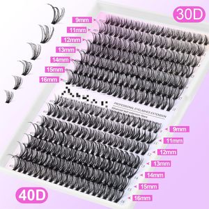 ชุดต่อขนตาแต่ละข้างขนาด9-16มม. 280ชิ้นพร้อมขนตาปลอมชุด30D และ40D-9-16MIX สีดำสำหรับ DIY