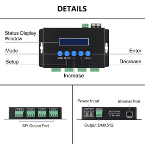 DC 5V-24V Цифровой BC-204 4-канальный Ethernet SPI DMX512 UCS2904 RGBW Pixel Artnet SACN светодиодный пиксельный контроллер для сценического освещения - Product Image 5