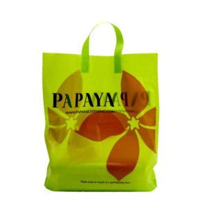 Custom <strong>Soft</strong> <strong>Loop</strong> <strong>Handle</strong> Plastic Bags HDPE/LDPE <strong>Loop</strong> <strong>Handle</strong> Restaurant Takeaway Plastic <strong>Soft</strong> Material Bags for Shop - Product Image 1