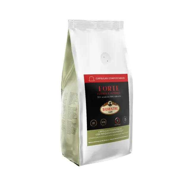 Capsules compostables compatibles Nespresso café 70% arabica 30% robusta de haute qualité pour usage domestique
