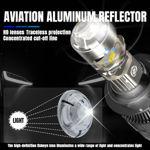 HAIZG yeni yükseltilmiş kaliteli Mini Lens H4 H11 led far 75W H7 küçük Lens projektör arabalar için led far ampul - Product Image 3