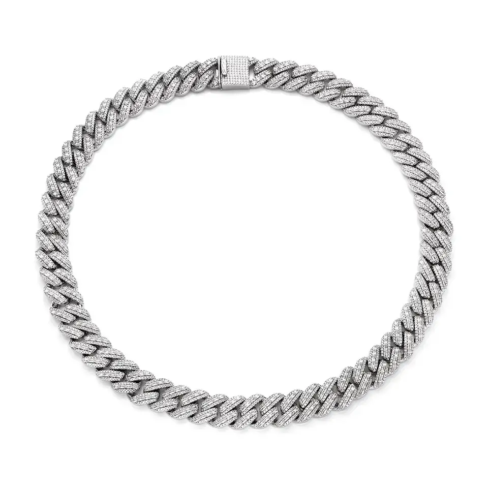 Índia Origem Vendedor de Ouro e Platinum Plated Finest Jewelry Diamond Cuban Link Chain para Unisex ao melhor preço