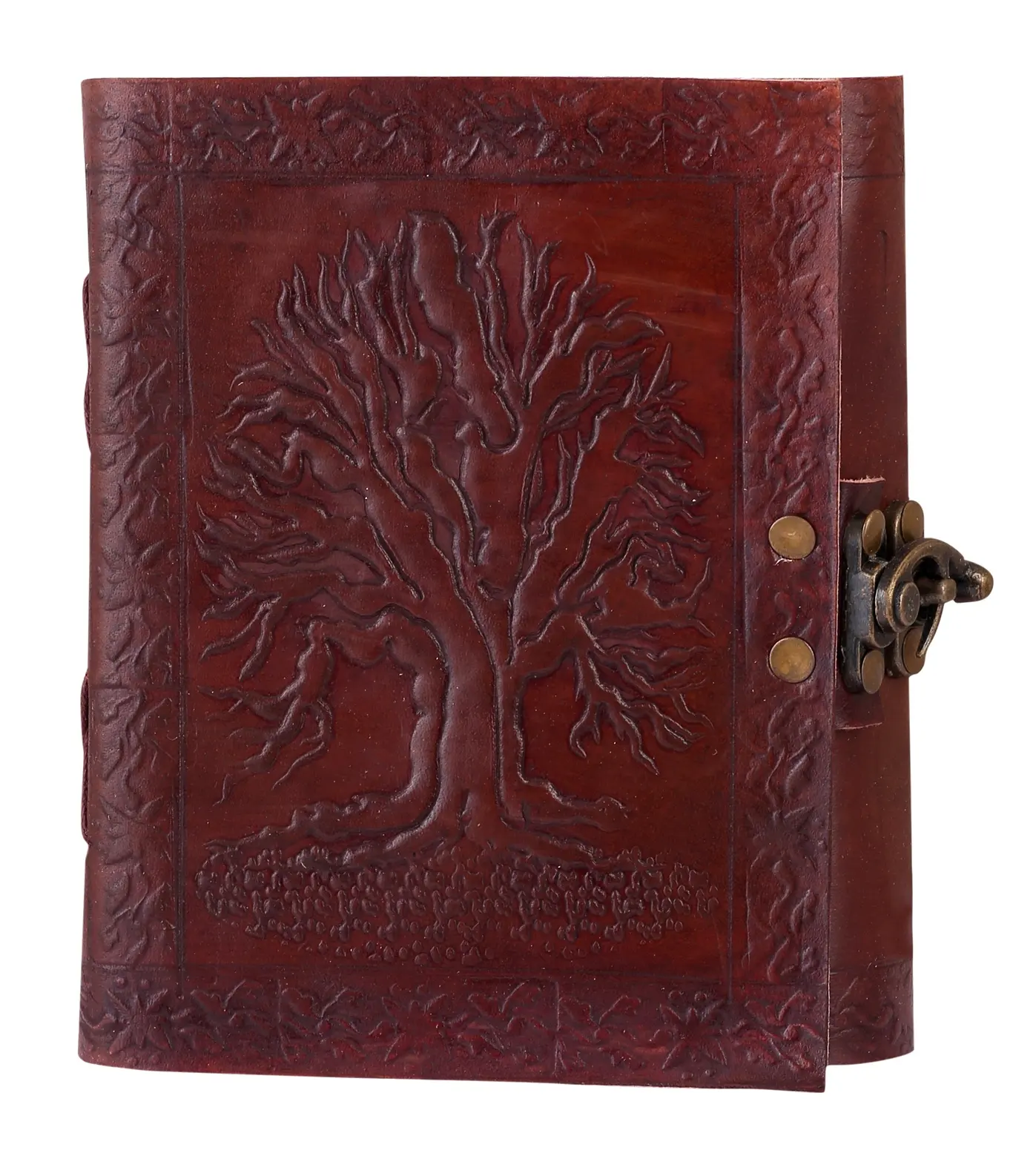 Diario personalizzato TC pelle Life Of Tree Journal Sketchbook rilegato diario disegno diario di viaggio in ottone filo C-lock cucito