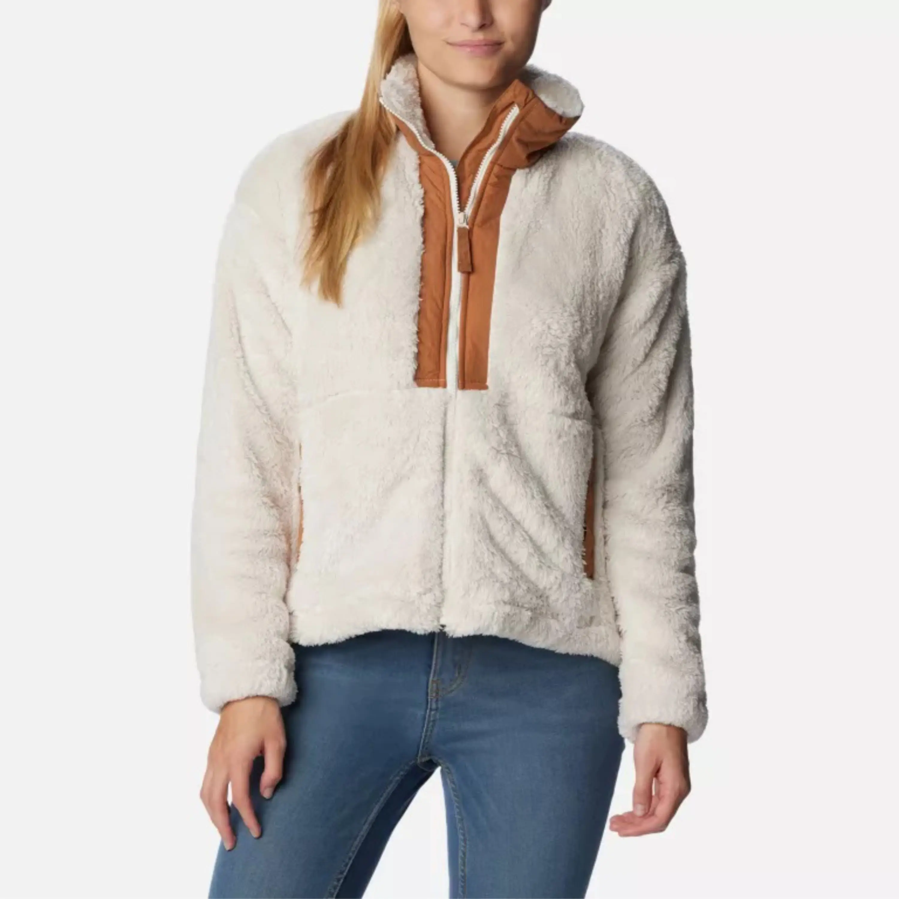 OEM Custom Design Blank Wholesale Sherpa Wool Jacket Fleece Zip Up Jacket Custom women Sherpa Fleece Jacket For Sale
