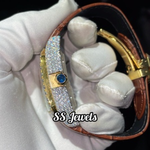 Latest Design Leather Belt VVS Diamond Bustdown <strong>Watch</strong> For Unisex Iced out Moissanite Hip Hop Classic <strong>Watch</strong> For Wholesale Price