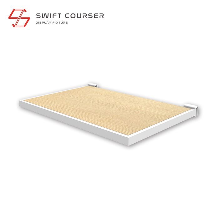Frame (White) + Wood Shelf (Light Brown)