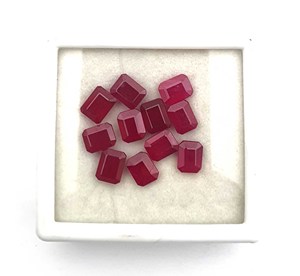 天然ファセットダイヤモンドルビージェムストーンオクタゴンカットルーズジェムストーンロット3x5-10x14mmジュエリークラフト用レッドルビー