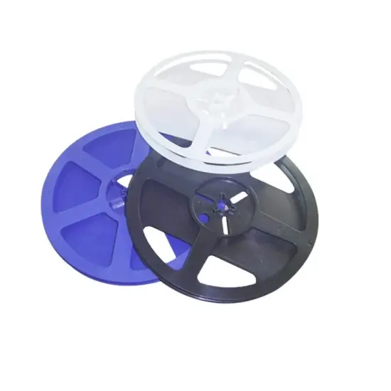 इलेक्ट्रॉनिक घटक पैकेजिंग के लिए अनुकूलित सफेद नीला काला कैरियर टेप प्लास्टिक रैपिंग रील