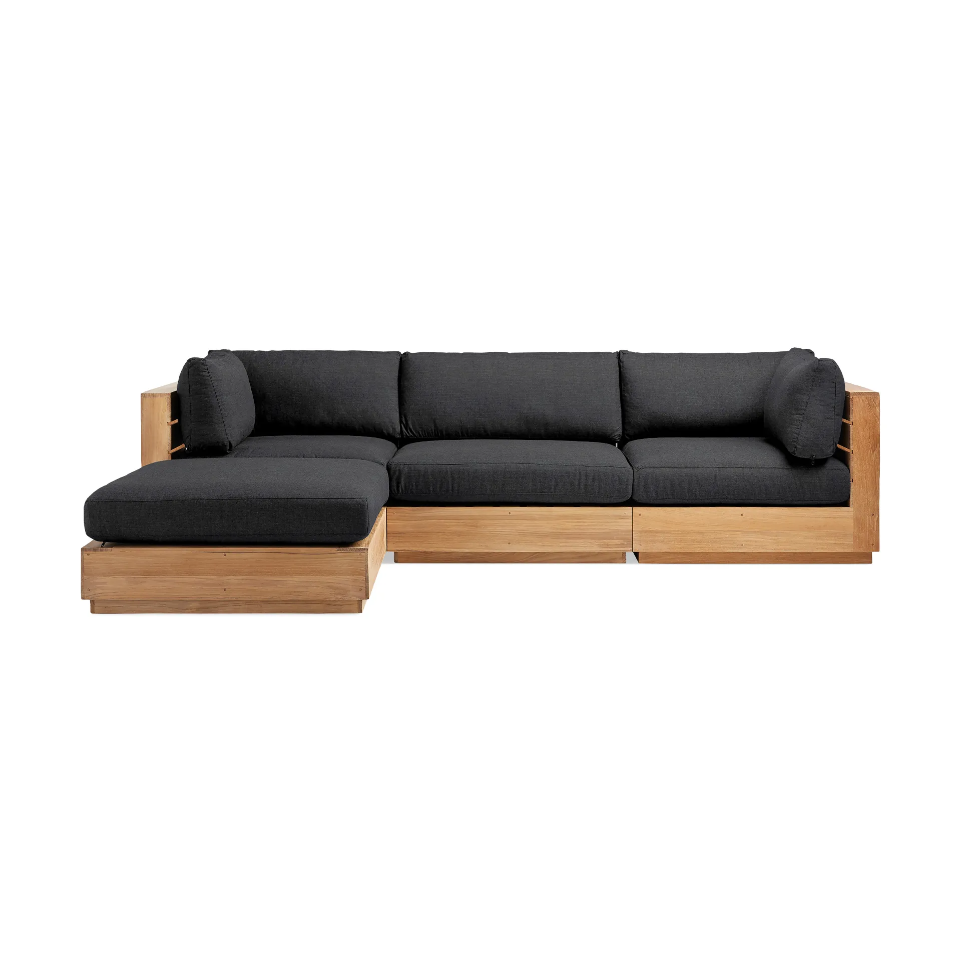 Furnitur kayu padat Modern, dengan bantal Sofa Set taman teras Hotel bagian Sofa luar ruangan