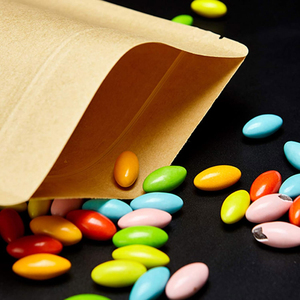 正面透明背面牛皮纸立袋食品米果粉贴牌牛皮纸定制标志棕色牛皮纸 - Product Image 6
