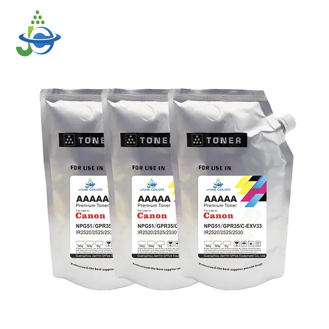 Toner a colori Jane per IR2520 2525 2530 cexv33 per canon bulk refill ink green life toner bag temperatura inferiore con alta qualità