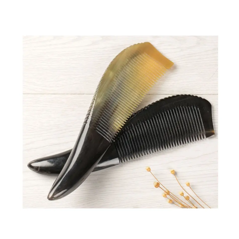अनुकूलित बाल स्टाइलिश उपकरण भैंस के सींग कंघी पर उचित लागत सबसे अच्छा गुणवत्ता बालों की देखभाल के लिए स्टाइलिश सींग कंघी घर