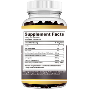Bluebarry ha aromatizzato la memoria del cervello di energia supporto Gummies Vegan Ayurveda naturalmente umico acido fulvico traccia minerali Shilajit - Product Image 5