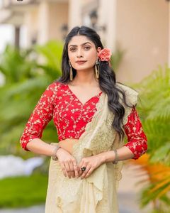 Gelin Saree kontrast koşu nakış iş bluz Partywear Pooja Diwali düğün fonksiyonu <span class=keywords><strong>2025</strong></span> toptan hindistan <span class=keywords><strong>Sari</strong></span>