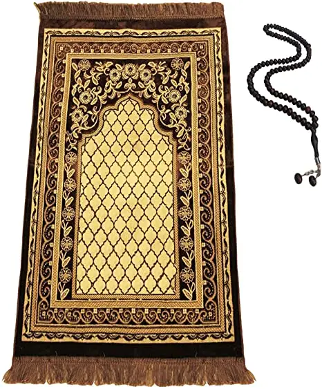 Tappetino in velluto Masjid carpette da preghiera tappeti da esterno personalizzati per pregare Namaz tappetini musulmani per casa islamica di grandi dimensioni Masjid