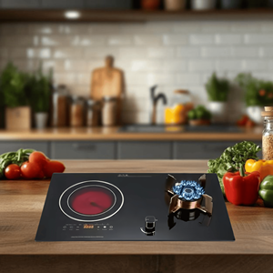 High Quality Intelligent <strong>Table</strong> Top Built-In Stove Factory Direct Double Infrared+Gas for Household Use Electric Power Source - Product Image 1