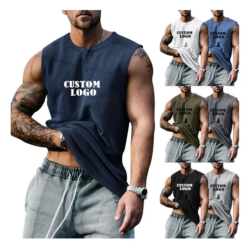 Canottiere in poliestere di cotone canotte unisex all'ingrosso canotte da palestra traspiranti ad asciugatura rapida in esecuzione body building OEM personalizzate