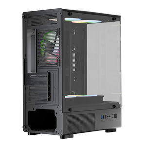 Panoramablick Meerblick Raum Spielgehäuse horizontale M-ATX Gaming-Computergehäuse mit gehärtetem Glas PC-Gehäuse