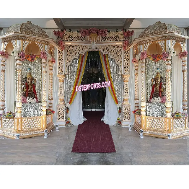 Srilankan 웨딩 이벤트 FRP 소품 입구 전통적인 입구 장식 사원 Mughal 테마 웨딩 섬유 소품