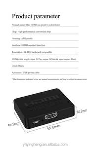 4K HDTV <strong>1</strong>-in-<strong>2</strong>-out <strong>Splitter</strong> with Dual <strong>Output</strong> HDTV <strong>Splitter</strong> for TV, Projector, and Monitor Display Duplication - Product Image 6