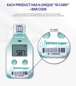 Termómetro de temperatura USB con pantalla LCD, registrador de datos de cadena de frío de un solo uso