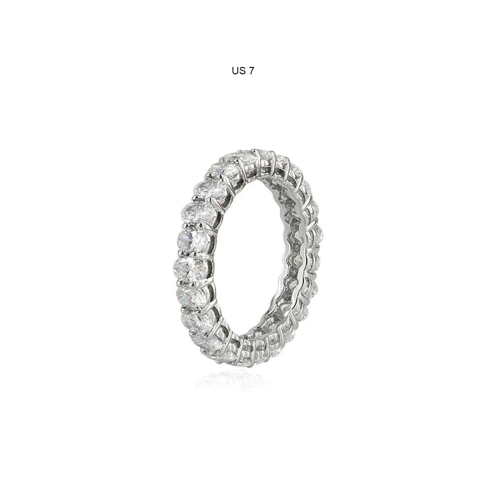 ठोस 14k सफेद सोने की अंगूठी प्राकृतिक साफ हीरा बैंड रिंग गहने हैंडमेड नए डिजाइनर ट्रेंडी गहने सोने की अंगूठी