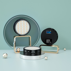 Round RGB Mini Creative Video Light Studio fotografico su illuminazione di riempimento della fotocamera per conferenze live streaming selfie vlogging - Product Image 3