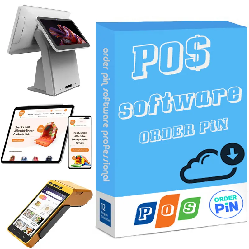 เทอร์มินัลแบบสัมผัสหน้าจอสัมผัสสำหรับแอนดรอยด์แบบมือถือระบบ POS ซอฟต์แวร์ POS บนระบบปฏิบัติการ POS