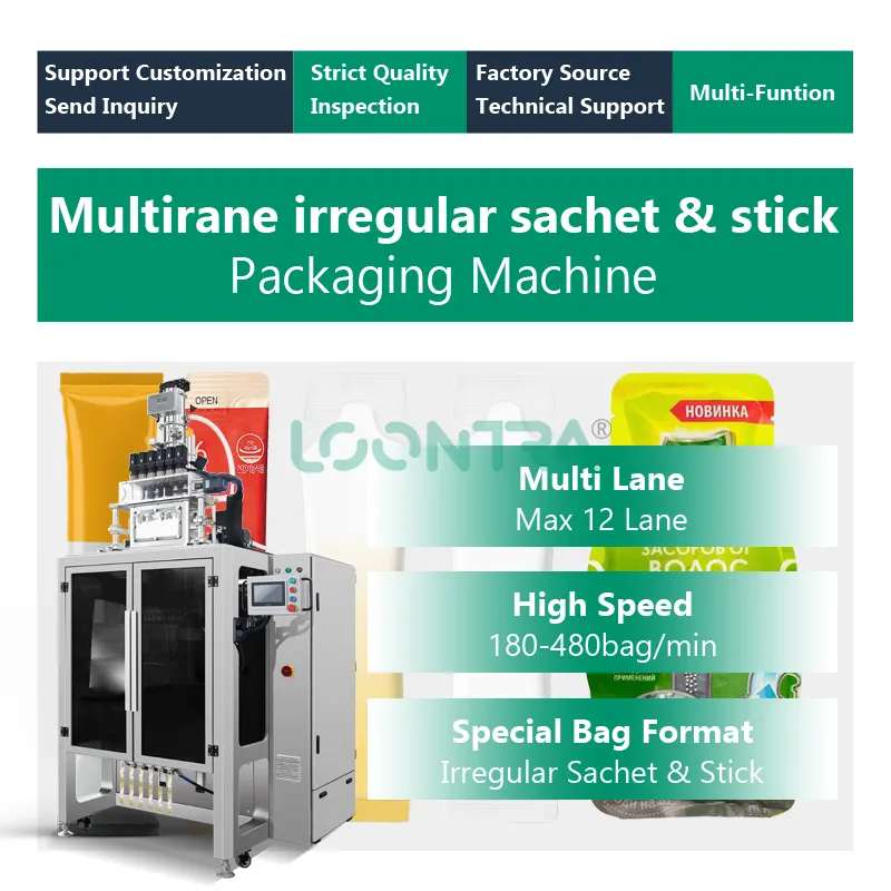 Automatische 4-seitig verschließbare beutel für energy-drinks-füllverpackungsmaschine mehrspurige pulververpackungsmaschine für ergänzungsmittel