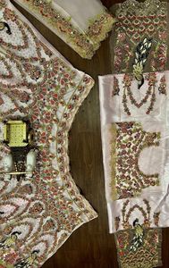 Elegante Lehenga Choli moda indio pakistaní codificación lentejuelas corte trabajo y máquina trabajo de perlas fijas con Cancan & Canvas Patta