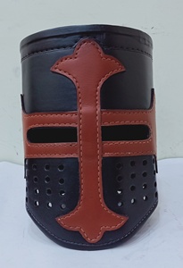 Thời Trung Cổ hiệp sĩ Templar trang phục áo giáp với mũ bảo hiểm Mặt da màu đen & Nâu chéo địa điểm sát thủ thủ công kim loại - Product Image 5