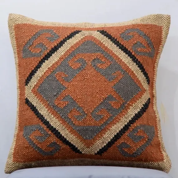 Kilim lana juta intrecciata a mano elegante bellissimo Design fatto a mano fodera per cuscino per divano artigianale multicolore per la casa