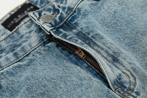 Erkek moda çift diz marangoz pantolon eski tarzı rüzgar delikleri atık toprak taş yıkama Denim çan dipleri düz dokuma kot yapmak - Product Image 6