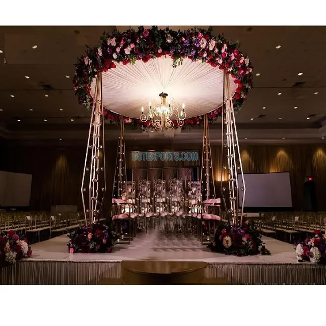 Mandap de Metal con velas cuadradas y doradas, pilar de Metal con velas, decoración moderna de Metal en Londres