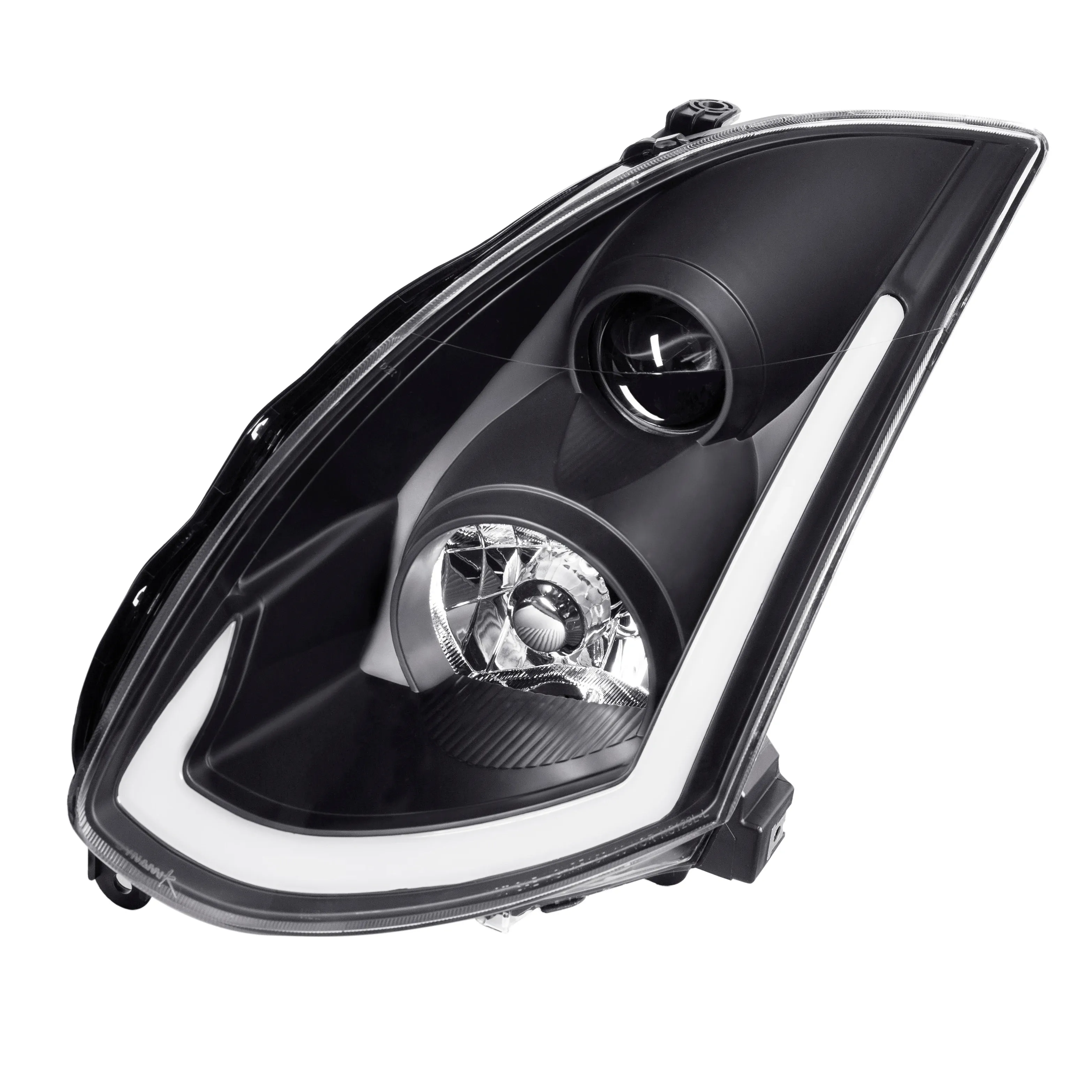 Faros delanteros de proyector de luz delantera de Venta caliente con señal de secuenciador de LED DRL para 2003-2007 para Infiniti G35 Coupe (negro/transparente)