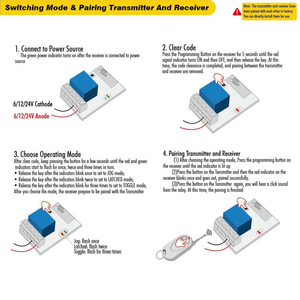 卸売1チャンネル433Mhz RFリレーワイヤレスコントロールスイッチリモートDC 12V 10A Max。現在のワイヤレスリモートスイッチレシーバー - Product Image 6