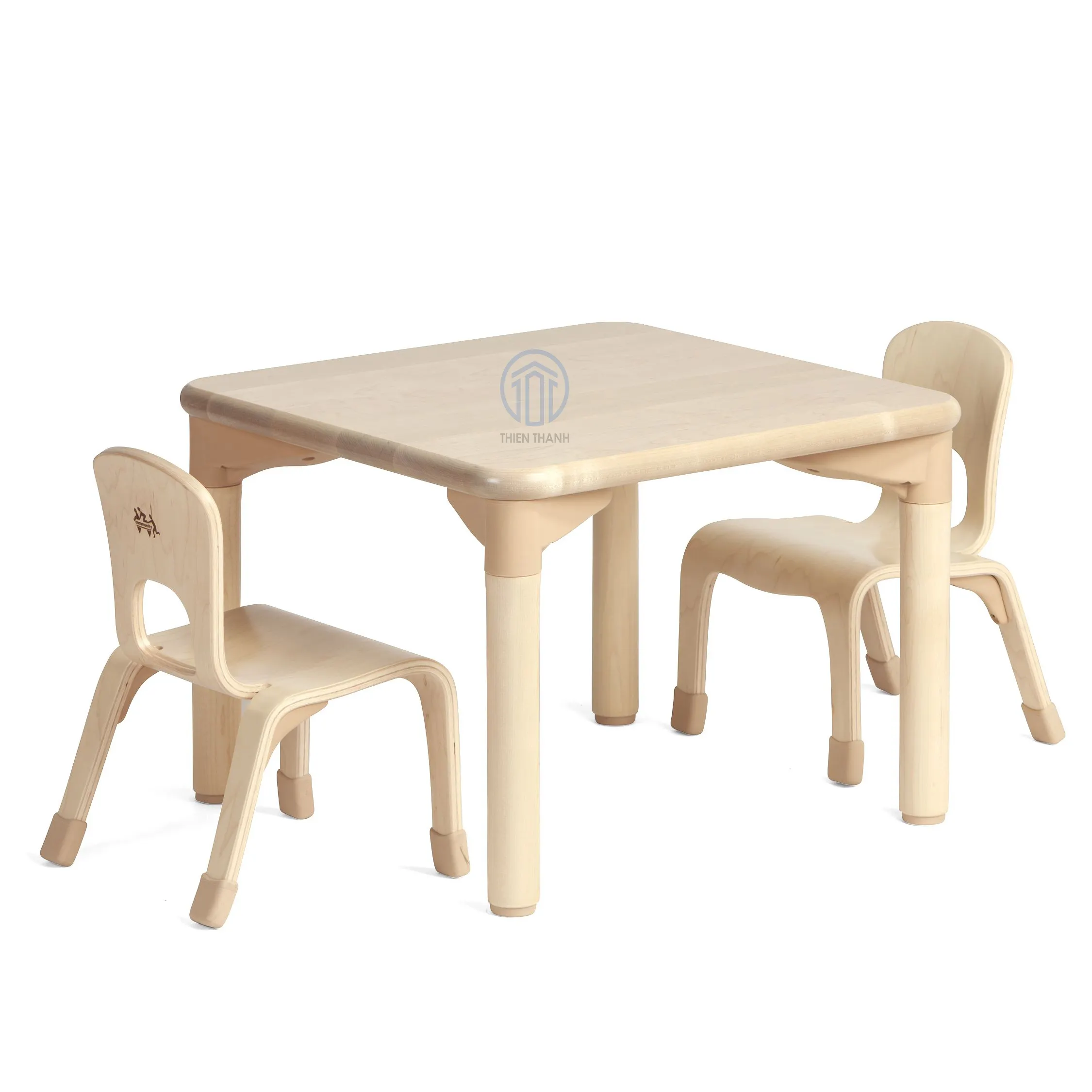 Conjunto de mesa e cadeira de madeira natural feita à mão para crianças, conjunto de móveis infantis de estilo elegante para decoração de casa, novidade no atacado