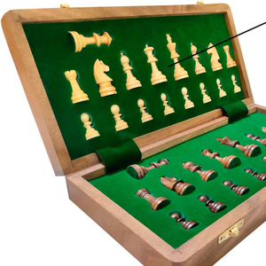 Bộ Trò Chơi Cờ Vua Bằng Gỗ Nguyên Chất Sản Xuất Lớn Nhất Với Đá Xà Phòng Đồng Xu Cờ Vua - Product Image 4