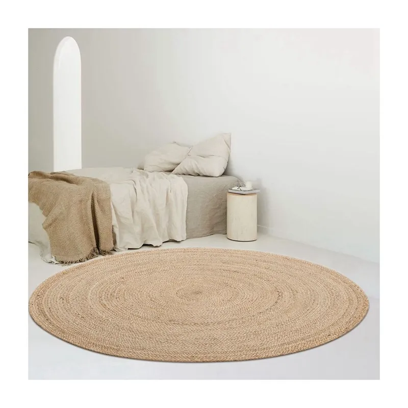 Tapis rond tissé à la main en jonc de mer, accessoire de décoration, en osier, pour salon et chambre à coucher, vente en gros, tendance 2020