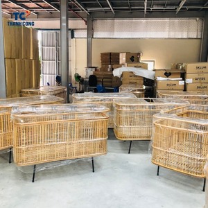 Charming Contemporary Solid Wood &amp; Rattan Crib Safe, Organic, and Eco-Friendly Handcrafted Baby <strong>Cradle</strong> from Vietnam. - Product Image 4