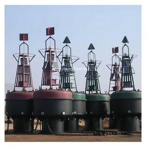 带太阳能灯的浮式钢制浮标海洋航行标志浮标 - Product Image 1
