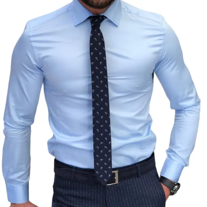 Ropa de oficina para hombre, camisa antiarrugas, transpirable, formal, elegante, informal, alta calidad, clásico, sofisticado, hecho a medida