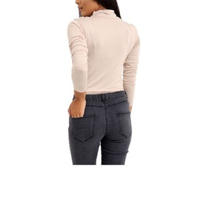 BD出口羊毛优质女式黑色高领上衣，袖长高领设计 - Product Image 2