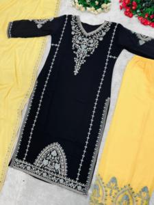 NEW DESIGNER HEAVY FAUX GEORGETTE PAKISTANIカラースーツセットフルヘビー刺繍コーディングシーケンスワークカジュアルウェアドレススーツ - Product Image 4