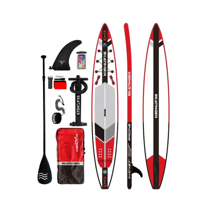 BIGSALE Skatinger OEM Long Paddle Board Surfboard Racing Board Stand Up Sup avec prix d'usine ROUGE