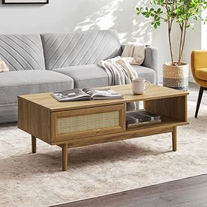 Acabamento Rattan Mesa De Escritório Mesa De Móveis De Madeira com Suportes De Armazenamento Prateleiras Mesas De Computador Trabalho para Escritório Moderno Firme