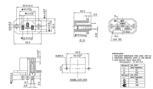 ซ็อกเก็ตไฟ AC แบบ C13ตัวเมีย3ขา JR-302A2(B00) - Product Image 4